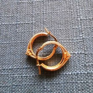 Vintage 14k Gild Filgree Hoop Earrings